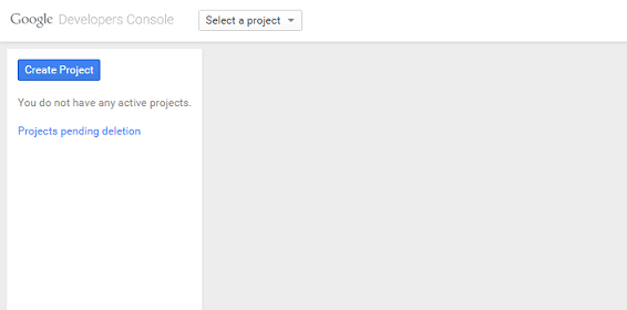 Start - Create Project in Google Developers Console